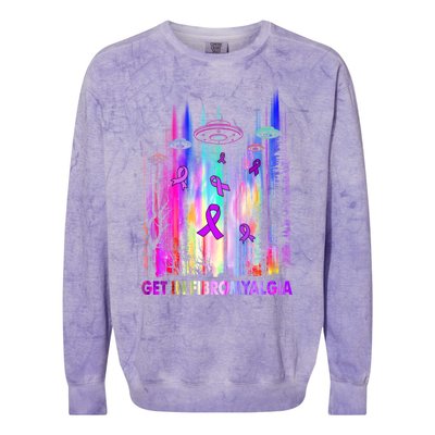 Get In Fibromyalgia Awareness Gift Gift Colorblast Crewneck Sweatshirt