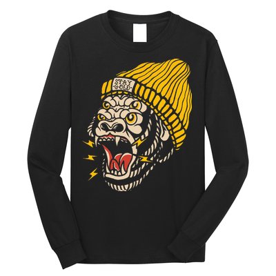 Gorilla Inked Flash Old School Ink Addict Traditional Tattoo Long Sleeve Shirt