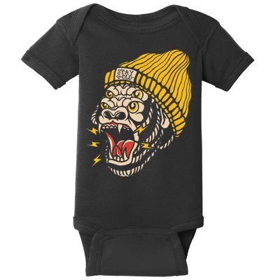 Gorilla Inked Flash Old School Ink Addict Traditional Tattoo Baby Bodysuit