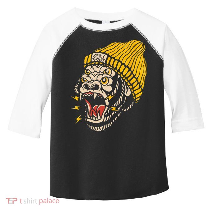 Gorilla Inked Flash Old School Ink Addict Traditional Tattoo Toddler Fine Jersey T-Shirt