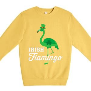 Green irish flamingo for funny St Patricks day Premium Crewneck Sweatshirt