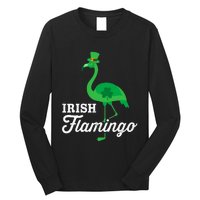 Green irish flamingo for funny St Patricks day Long Sleeve Shirt