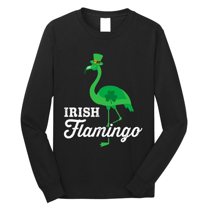 Green irish flamingo for funny St Patricks day Long Sleeve Shirt