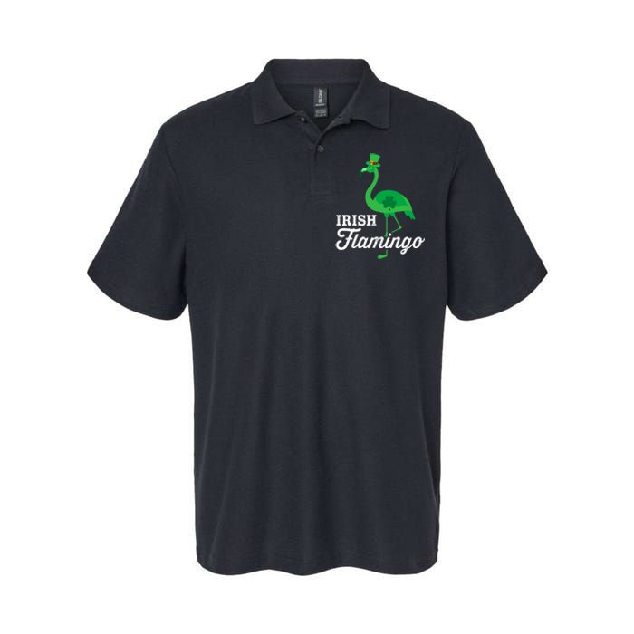 Green irish flamingo for funny St Patricks day Softstyle Adult Sport Polo