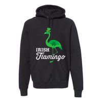 Green irish flamingo for funny St Patricks day Premium Hoodie