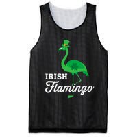 Green irish flamingo for funny St Patricks day Mesh Reversible Basketball Jersey Tank