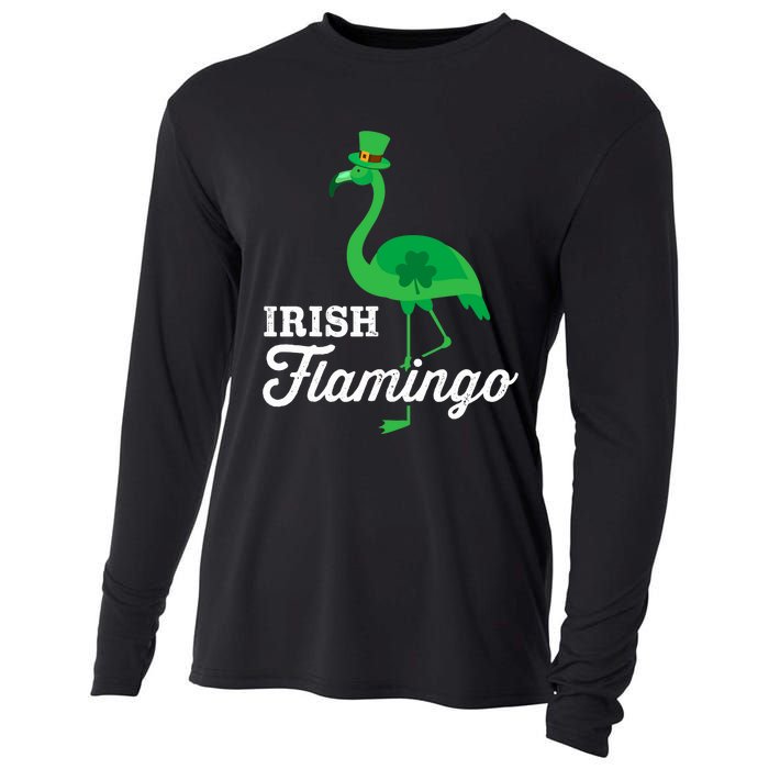 Green irish flamingo for funny St Patricks day Cooling Performance Long Sleeve Crew