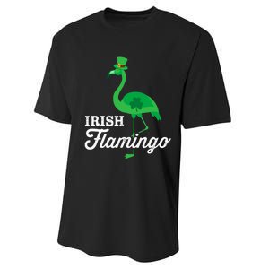 Green irish flamingo for funny St Patricks day Performance Sprint T-Shirt