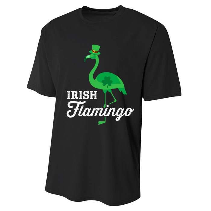 Green irish flamingo for funny St Patricks day Performance Sprint T-Shirt