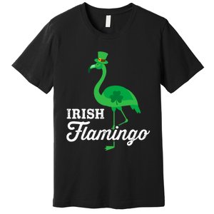 Green irish flamingo for funny St Patricks day Premium T-Shirt