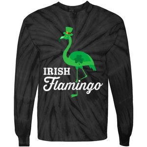 Green irish flamingo for funny St Patricks day Tie-Dye Long Sleeve Shirt