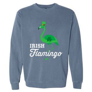 Green irish flamingo for funny St Patricks day Garment-Dyed Sweatshirt