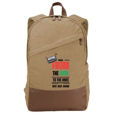 Goodbye Israel From The Liver To The Knee Beep Beep Boom Cotton Canvas Backpack