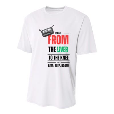 Goodbye Israel From The Liver To The Knee Beep Beep Boom Youth Performance Sprint T-Shirt