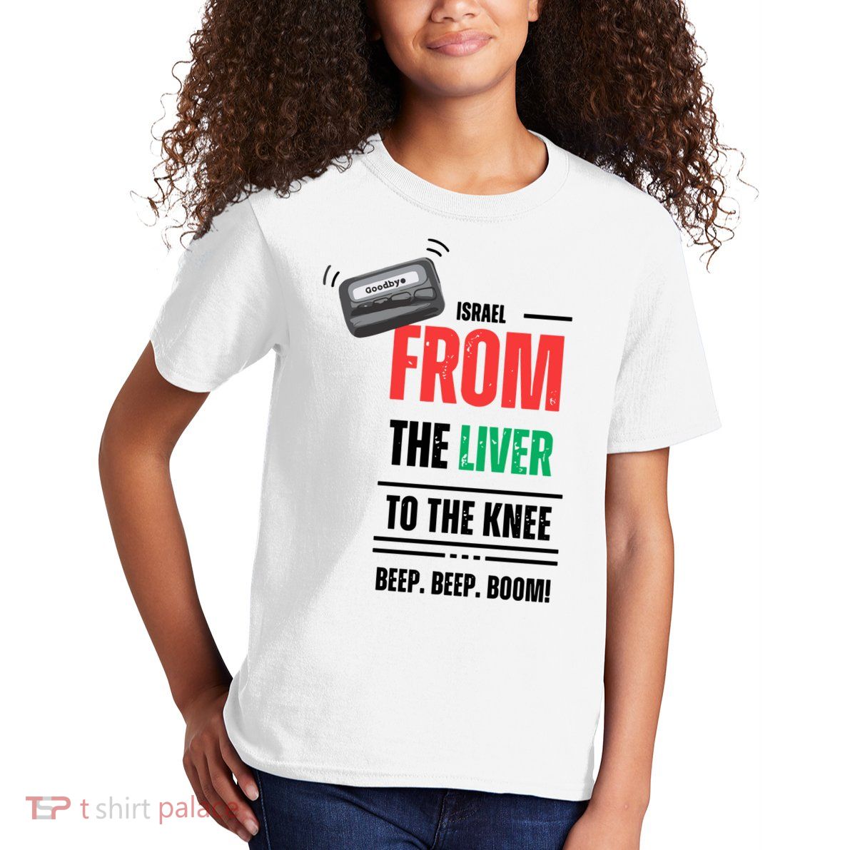Goodbye Israel From The Liver To The Knee Beep Beep Boom Kids T-Shirt