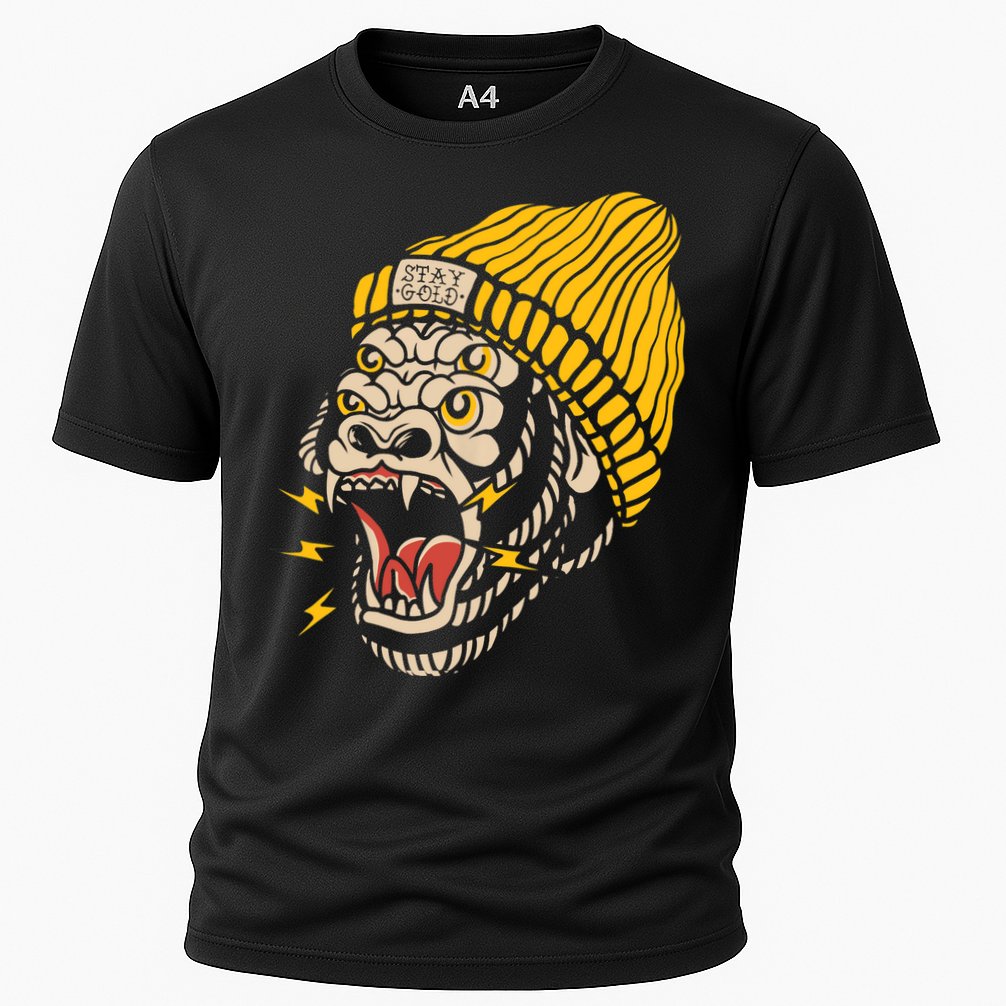 Gorilla Inked Flash Old School Ink Addict Traditional Tattoo Cooling Performance Crew T-Shirt