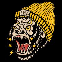 Gorilla Inked Flash Old School Ink Addict Traditional Tattoo Cooling Performance Crew T-Shirt