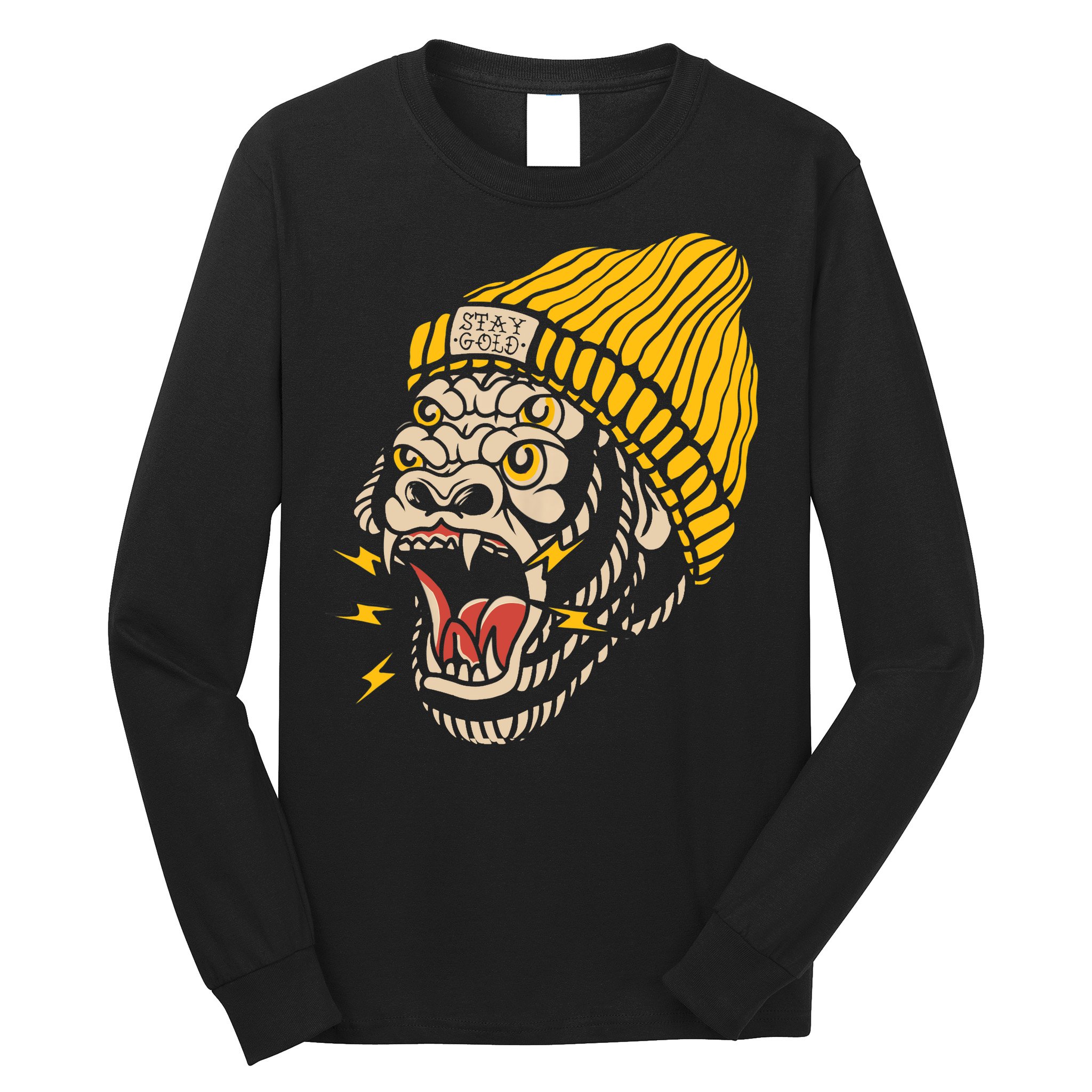 Gorilla Inked Flash Old School Ink Addict Traditional Tattoo Long Sleeve Shirt
