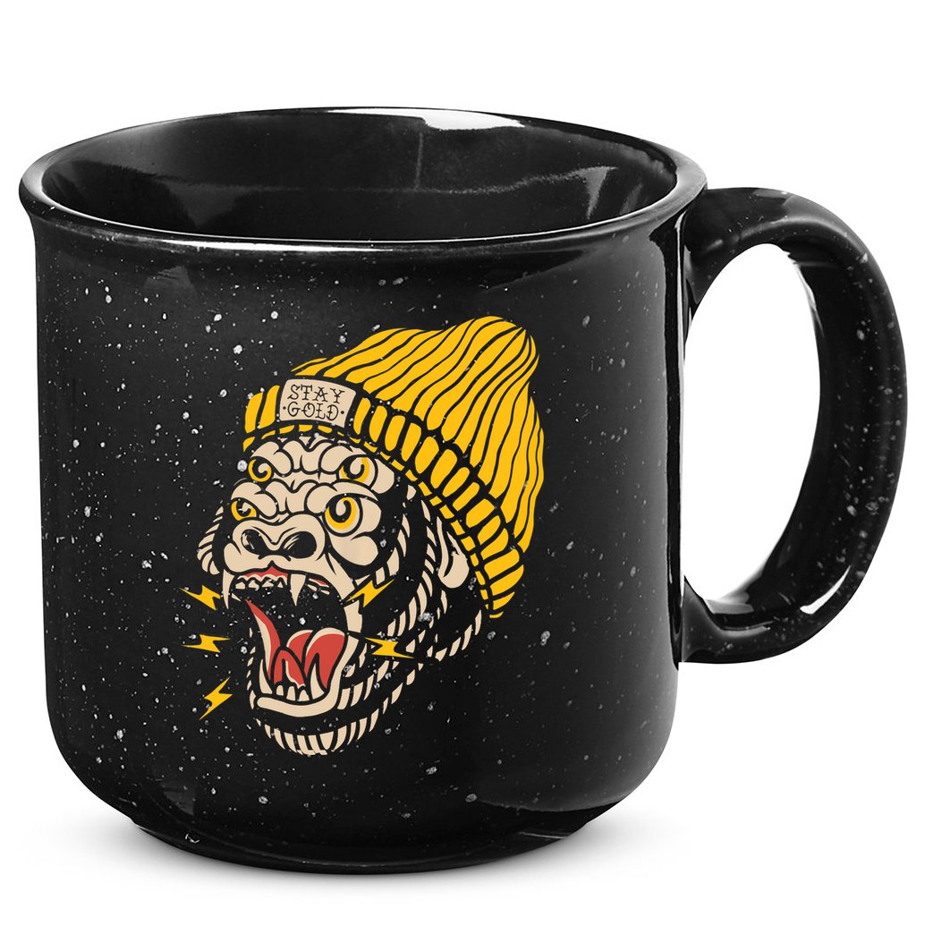 Gorilla Inked Flash Old School Ink Addict Traditional Tattoo 15oz Campfire Ceramic Mug