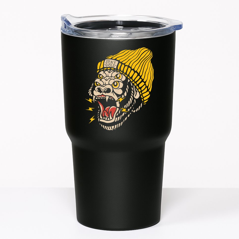 Gorilla Inked Flash Old School Ink Addict Traditional Tattoo Tumbler