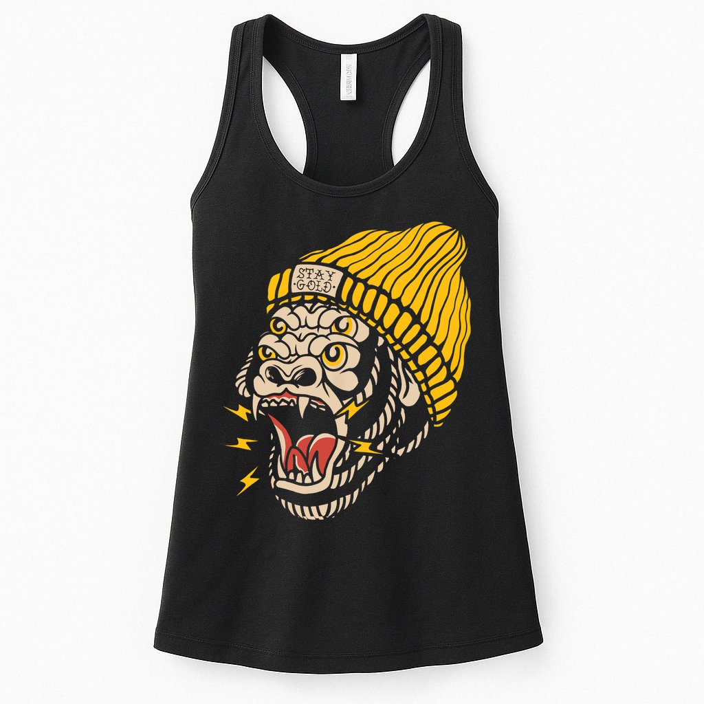 Gorilla Inked Flash Old School Ink Addict Traditional Tattoo Womens Tank Top