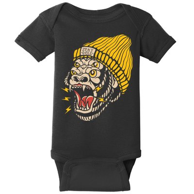 Gorilla Inked Flash Old School Ink Addict Traditional Tattoo Baby Bodysuit