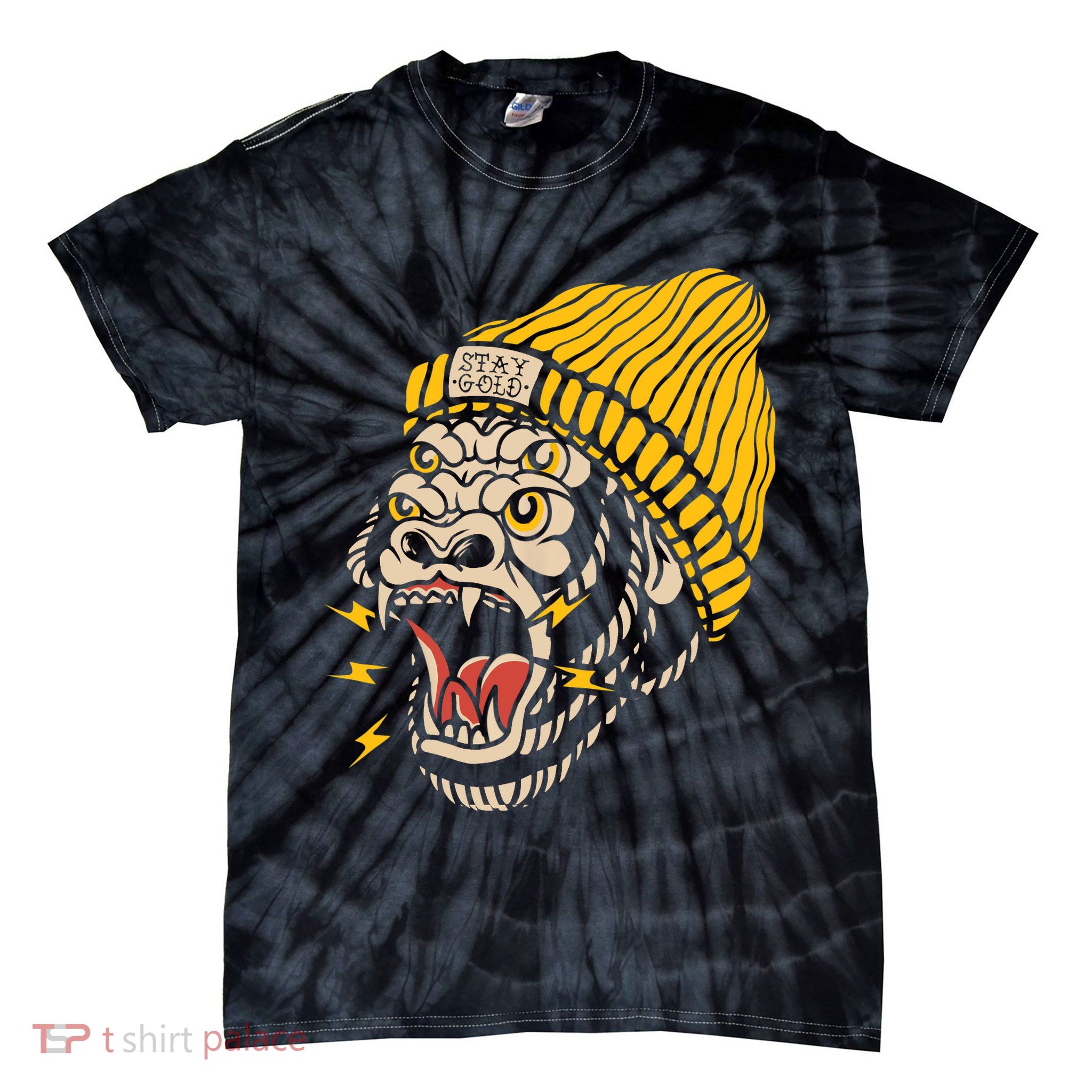 Gorilla Inked Flash Old School Ink Addict Traditional Tattoo Tie-Dye T-Shirt