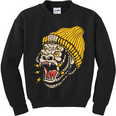 Gorilla Inked Flash Old School Ink Addict Traditional Tattoo Kids Sweatshirt