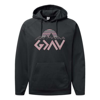 God Is Faithful More Than Highs And Lows Performance Fleece Hoodie