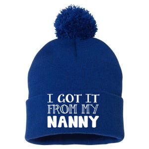 Got It From My Nanny Family Outfit Mom Family Matching Mommy Gift Pom Pom 12in Knit Beanie