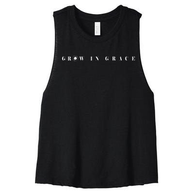 Grow In Grace Christian Plants Green Lover Flower Lover Women's Racerback Cropped Tank