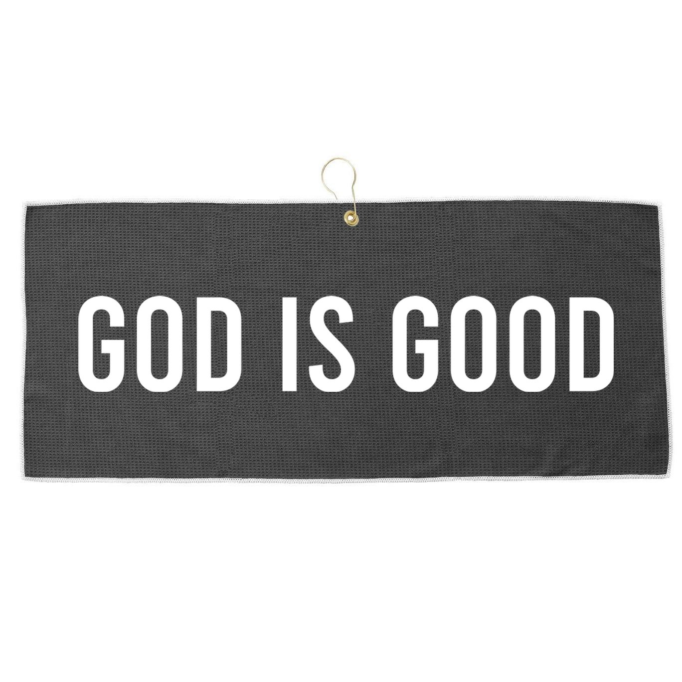 God Is Good Large Microfiber Waffle Golf Towel