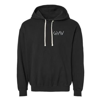 God Is Greater Than The Highs And Lows Embroidered Embroidered Garment-Dyed Fleece Hoodie