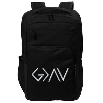 God Is Greater Than The Highs And Lows Embroidered Embroidered Impact Tech Backpack