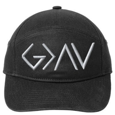 God Is Greater Than The Highs And Lows Embroidered Embroidered 7-Panel Snapback Hat