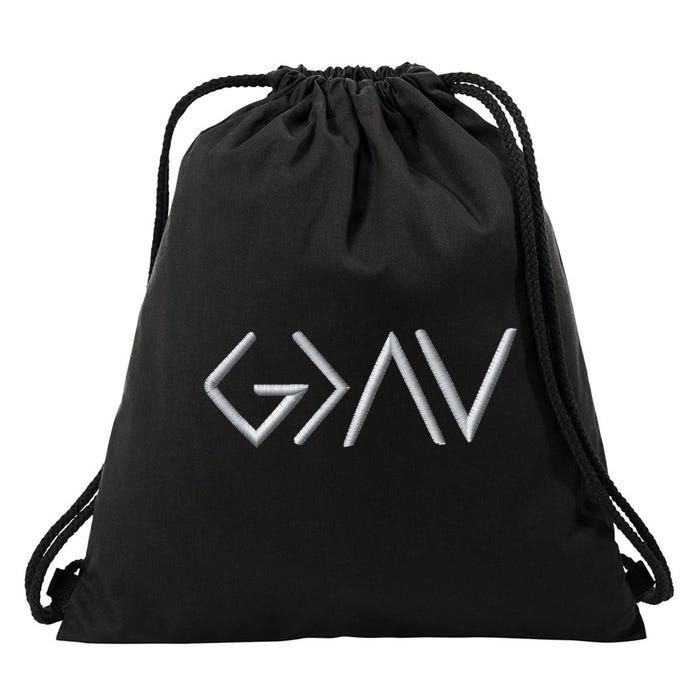 God Is Greater Than The Highs And Lows Embroidered Embroidered Drawstring Bag