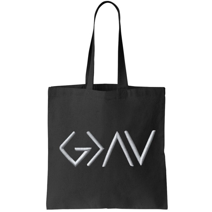 God Is Greater Than The Highs And Lows Embroidered Embroidered Bag