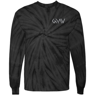 God Is Greater Than The Highs And Lows Embroidered Embroidered Tie-Dye Long Sleeve Shirt