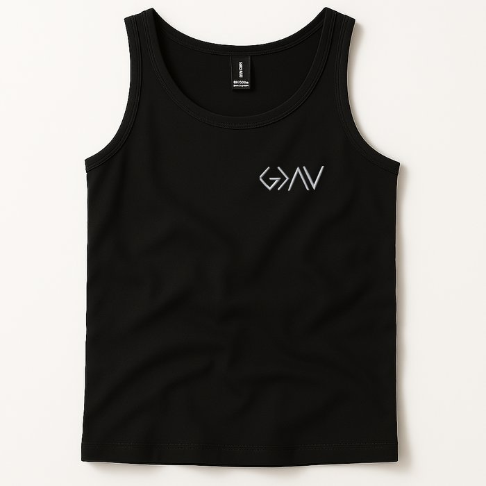God Is Greater Than The Highs And Lows Embroidered Embroidered Tank Top
