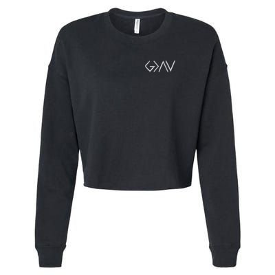 God Is Greater Than The Highs And Lows Embroidered Embroidered Cropped Pullover Crew