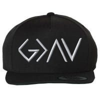 God Is Greater Than The Highs And Lows Embroidered Embroidered Wool Snapback Cap