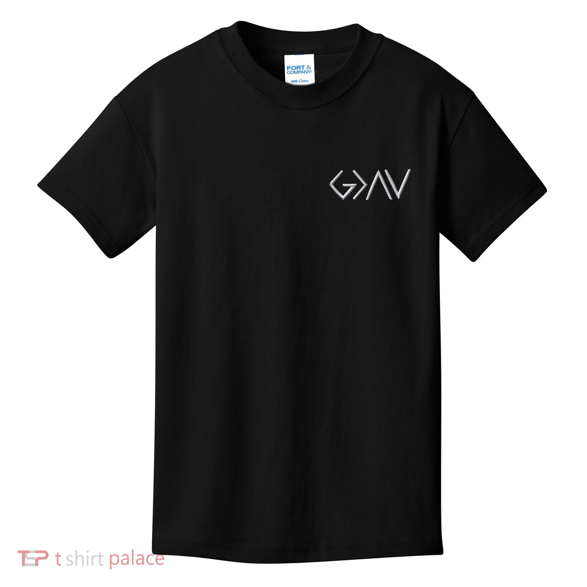 God Is Greater Than The Highs And Lows Embroidered Embroidered Kids T-Shirt