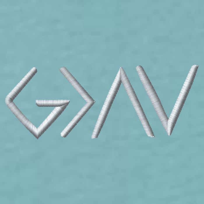 God Is Greater Than The Highs And Lows Embroidered Embroidered Sueded Cloud Jersey T-Shirt