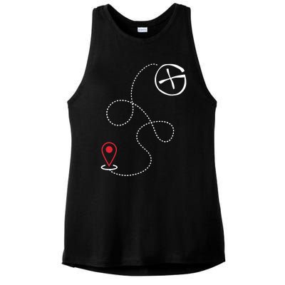 Geocache I Geography Outdoors I Geocaching Ladies PosiCharge Tri-Blend Wicking Tank