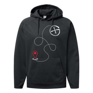 Geocache I Geography Outdoors I Geocaching Performance Fleece Hoodie