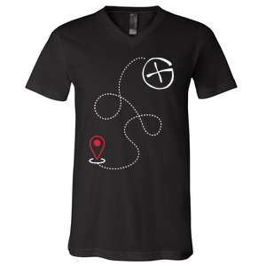 Geocache I Geography Outdoors I Geocaching V-Neck T-Shirt