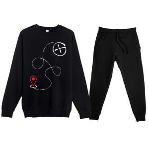 Geocache I Geography Outdoors I Geocaching Premium Crewneck Sweatsuit Set