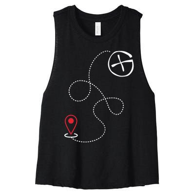 Geocache I Geography Outdoors I Geocaching Women's Racerback Cropped Tank