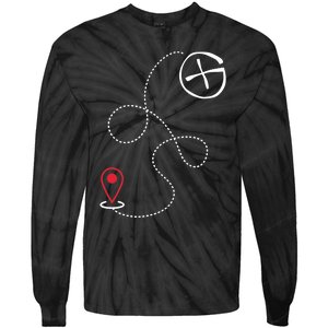 Geocache I Geography Outdoors I Geocaching Tie-Dye Long Sleeve Shirt