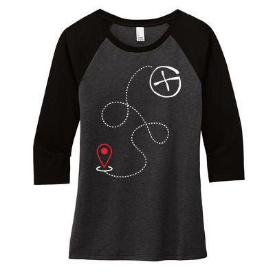 Geocache I Geography Outdoors I Geocaching Women's Tri-Blend 3/4-Sleeve Raglan Shirt